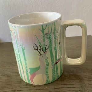 Starbucks Iridescent Deer Forest Christmas Holiday Ceramic Coffee Tea Mug 14 oz